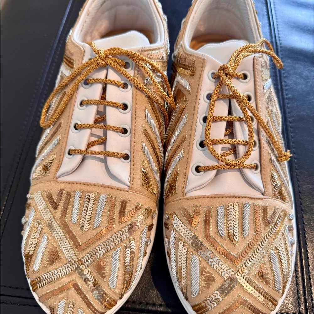 Gold Sequin Women's Sneakers